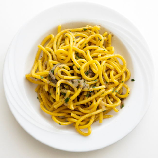 I bigoli con le sarde | Bigoli with sardines